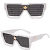 Gafas de diseñador de lujo lentes de flores gafas de sol marco grande cuadrado de gran tamaño UV400 oro brillante verano moda playa alta calidad lunette de soleil