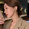 Stud Küpe Tasarım Sense İçbükey Dışbükey Düzensiz Altın Renk Kalp Kore Moda Takı Mücevher Aksesuarları Kadın Hediyesi