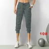 Lu Lu Lemons Yoga Jogging Women Capri Loose Sweatpants Women's Fiess Sports Pleated Croped Joggers Running Stretch Slant Feet Sweat Pants Fie Sport