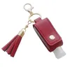 Keychains 30 ml Portable Tom Hand Sanitize Bottle With Tassels Leather Keychain Holder T4MD