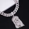 Benutzerdefinierte Hiphop Bling Kreuz Halskette 925 Sterling Silber vergoldet Vvs Moissanit Jesus Anhänger