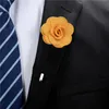 Pins Brooches BoYuTe 20 Pieces/Lot High Quality Camellia Flower Lapel Pin Brooch Men Fashion Wedding Boutonniere 23 Colors 230515