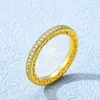 Anillos de racimo Stylever círculo de lujo circón para mujer Plata de Ley 925 3 colores anillo apilable redondo joyería de compromiso de boda 2023