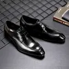 Zapatos Brogue para hombre Oxford Casual hecho a mano Retro británico café negro calzado con cordones cruzados cuero de vaca genuino completo primavera 2022