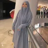 Ubrania etniczne Jilbab 2 -częściowy zestaw muzułmańskie kobiety długie khimar abaya nida hijab sukienka modlitewna odzież Ramadan suknia abayas niqab