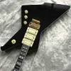 Elektrisk gitarr med Mahogny Body Neck Rosewood Top täckt svart hårdvara