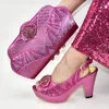 Dress Shoes Ladies High Heel With Stone 10.5CM Italian Matching Bags African And Set For Party 9310-6