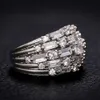 Anneaux de bande de luxe femmes larges anneaux avec cubique Bling mode femme anneaux mariage fête nouveauté bijoux