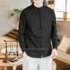 Vêtements ethniques été japonais lin T-shirt hommes Style chinois Tee Qipao hauts ample Blouse Tang costume traditionnel Hanfu Tai Chi