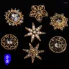 Charms 50st/Lot Anti-Gold Color Pearl Harts Flower Charm Hängen för kläd DIY-smycken som tillverkar tillbehör