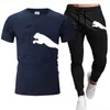 męska casual letnia dresy odzież sportowa dwuczęściowa koszulka marki Basketball running Sportwear Fitness bluza spodnie