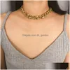 Łańcuchy mody asymetryczne naszyjniki łańcucha zamka dla kobiet skręcone złoto sier kolor gruby gruby naszyjnik na przyjęcie biżuterii dr dhgarden dhwg7