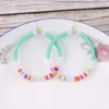 Dangle Earrings Multi Color Polymer Beads Colorful Soft Ceramic Acrylic Pearl Drop For Women Hoop Jewelry Wholesale