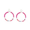 Dangle Boucles D'oreilles Multi Couleur Polymère Perles Coloré Doux En Céramique Acrylique Perle Goutte Pour Les Femmes Hoop Bijoux En Gros