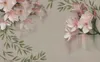 Papéis de parede CJSIR papel de parede personalizado Retro elegante sofá floral rosa TV Background Wall Living Room Decoração de casa Mural 3D
