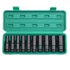 Contactdozen 10 pz 1/2 "Drive Set di bussole a impatto profondo Drive Chiave a bussola metrica Chiave a bussola a impatto profondo Testa di chiave pneumatica Strumenti per la rimozione dei pneumatici