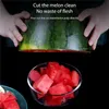 2-i-1 Watermelon Dicing Knife Dual Head Melon Fruit Divider Cutter Knife Stainless Steel Portable Lightweight Kitchen Tools LX5599