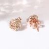 Sparkling Knot Stud Boucles d'oreilles pour Pandora Real Sterling Silver Wedding Party Designer Boucles d'oreilles Ensemble pour femmes Sisters Gift Boucles d'oreilles de luxe avec boîte d'origine