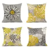 Taie d'oreiller géométrique fleur motif taie d'oreiller en lin petite marguerite décorative canapé housse de coussin décoration de la maison