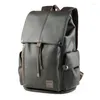 Backpack 2023 Korean Version Men's Leather Fashion Travel Bag Leisure Trend Computer