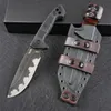 ML M33 Stark överlevnad Rak kniv Z-Wear Stone Wash Drop Point Blad Full Tang Black G10 Handtag utomhus Fixade blad Taktiska knivar med Kydex