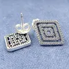 Kolczyki stadningowe w kształcie diamentu do Pandora Real Sterling Srebrne srebrne przyjęcie weselne Projektant biżuterii dla kobiet dziewczyny Prezent Luksusowy kolczyk z oryginalnym zestawem pudełka