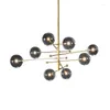 Lustres or ou noir LED moderne nordique G4 boule de verre clair lustre éclairage salon Restaurant chambre lampe suspendue