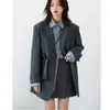 Abiti da donna Coreano Primavera Estate Giacca casual da donna Grigio Blu Moda Cappotto femminile allentato Capispalla manica lunga Office Lady Elegante