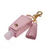 Keychains 30 ml Portable Tom Hand Sanitize Bottle With Tassels Leather Keychain Holder T4MD