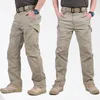 Herrbyxor IX9 City Military Tactical Pants Men Swat Combat Army Pants Casual Men vandring byxor utomhus byxor last vattentäta byxor 5xl 230515