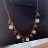 MQ collana teschio designer per donna riproduzioni ufficiali per uomo 5A T0P Placcato oro 18 carati regalo anniversario perle gioielli stile classico di lusso con scatola 005