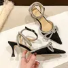 Designer Heels Mach Women Dress Shoes Womens Sandals pink Silk Satin Double Bow Pumps Luxury Wedding Party Bow High Heel size 34-40 with box