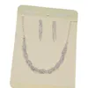 Halskette Ohrringe Set elegant glänzender Strassschmuck Perle Charme und Drop Birthday Anniversary Mother's Day Geschenk