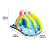 Uppblåsbara vattenbilder Unicorn Water Slides For Kids Backyard Dual Slides With Water Spray Pool Water Guns Rainbow Arch Double Unicorn Design Playhouse Park Play Play