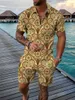 Mens Tracksuits Summer Tracksuit 3D Printed Fashion Polo ShirtShorts Set Home Luxury Casual Tshirt Shirt Quick Drying Suit 230512