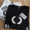 Märke ba bokstav ren bomull kortärmad ny paris spänne t-shirt unisex runda hals lösa tryck trendig t-shirt för par