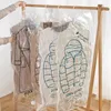 Förvaringspåsar vakuumkläder dammtät väska hängande transparent kappjacka tröja kompression spara hemgarderobsarranger