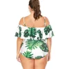 Maillot de bain grande taille 2019 maillot de bain une pièce à fleurs pour femmes grande feuille plage natation Vintage baigneur femme maillots de bain272F