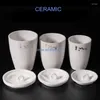 10pcs/lot Lab 20ml 25ml 30ml Ceramic Volatilizing Crucible With Cover For High Temperature Analysis
