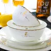 Учебные посуды наборы Jingdezhen Swan Bone Ceramic Dableware Set Set Set Set Bow