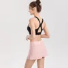 lu Women Sports Yoga Skirts Workout Shorts Solid Color Tennis Golf Skirt Anti Exposure Fitness Short Skirt 3 Colors ll1839