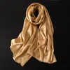 Sarong Luxury Brand 100% Sciarpa di seta Donna Grandi scialli Pashmina Hijab Foulard Echarpe Design Solid Lady Beach Stole Head Sciarpe 230515