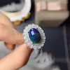 Кластерные кольца крупное зерно натуральное опаловое серебряное кольцо женское нишевое дизайн легкая роскошная мода высокое чувство универсального пальца