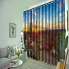 Curtain Customized Size Luxury Blackout Bedroom Living Room Windproof Thickening Fabric Nature Scenery Curtains