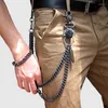 Portachiavi Wild Trouser Chain Belt Portachiavi Uomo Pantaloni Pantaloni a vita bassa Portachiavi Portachiavi Ciondolo teschio in corno Accessori di abbigliamento