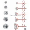 Stud Zirkon Ohrstecker Frauen Klassische Glänzende Kleine Ohrring Gold Farbe Ohrringe Für Männer Mode Kristall Piercing Schmuck Drop Lieferung dh8Y7