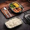 Bento Boxes Stainless Steel Lunch Box Portable Business Simple Compartment Bento Box Kitchen Leakproof Food Containers for Men Fitness Meal 230515