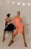 Stage Wear Fringe Salsa Cha Latin Dress Orange Black Yd14