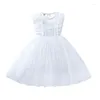 Robes de fille 2023 princesse robes de bal formelles pour bébé filles infantile robe blanche à paillettes fêtes de mariage enfants baptême Eid