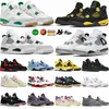 Nike Air Retro Jordan Jordan4s off white Scarpe da basket uomo Athletic Jumpman 4 4s Red Thunder Lightning University Blue Black Cat Uomo Donna Designer Sneakers ginnastica